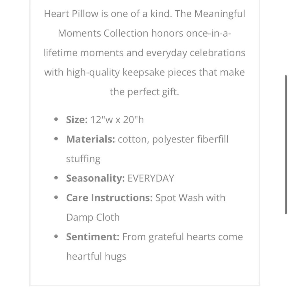 🌸Demdaco Pillow 20” Grateful Hearts